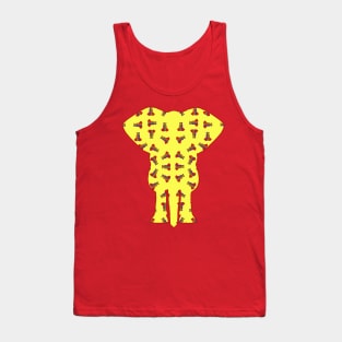 Rainbow Elephant Pattern (Yellow) Tank Top